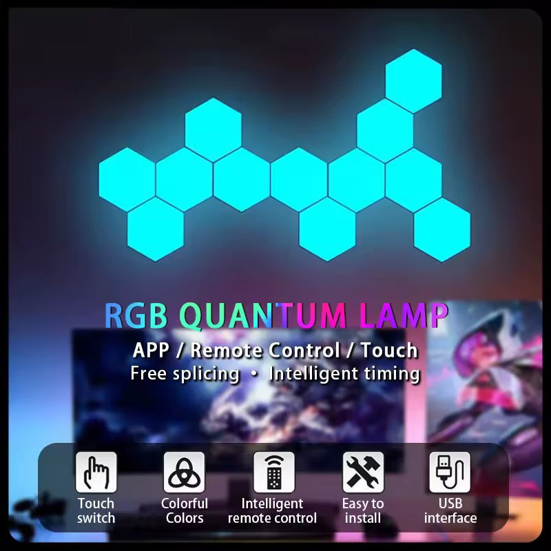 RGB LED Hexagon Wall Lights