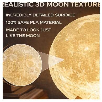 3D Moon Lamp Light