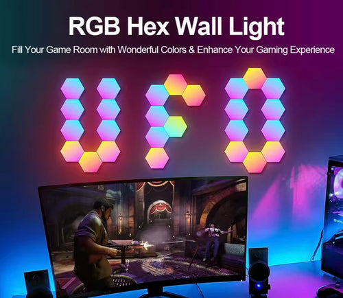 RGB LED Hexagon Wall Lights
