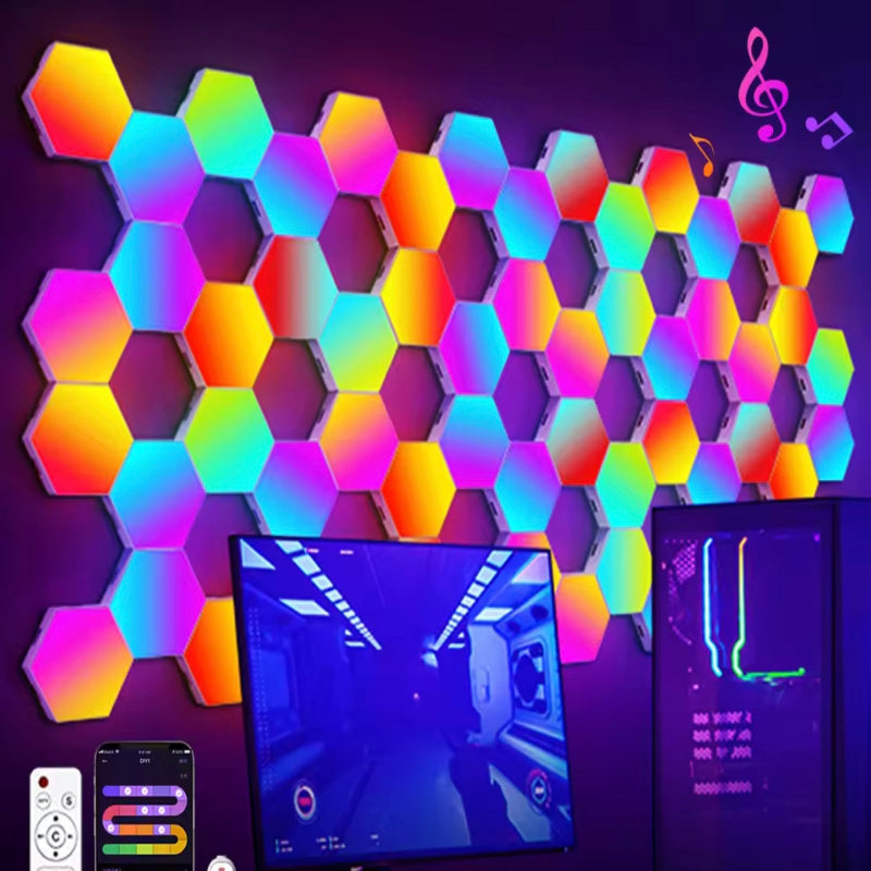 RGB LED Hexagon Wall Lights